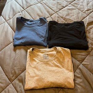 Men's Crew Neck T-Shirt Trio - Blue, Black, Gray
